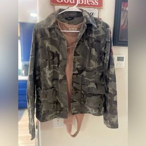 Embroidered Camo Jacket & Madewell Bodysuit